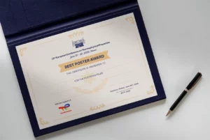 Certificat du "Best Poster Award" de la conférence ECTP 2026