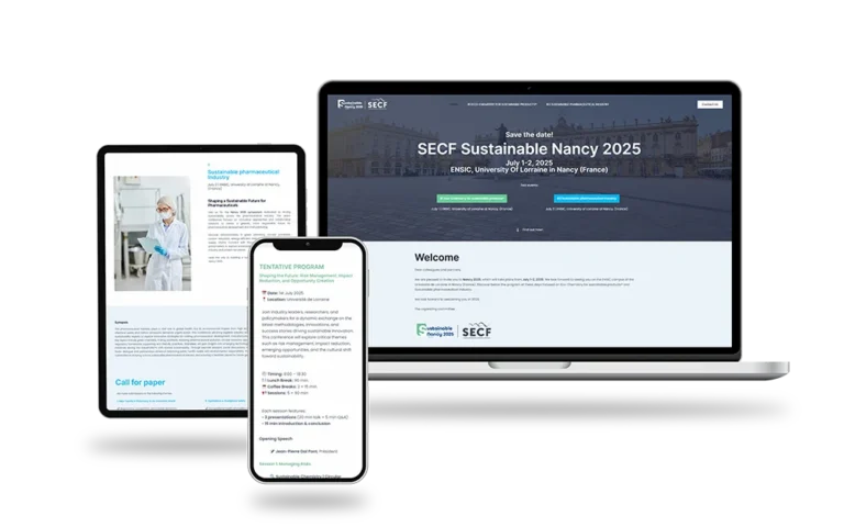 Pôle Communication - Communication digitale mockup site web responsive secf